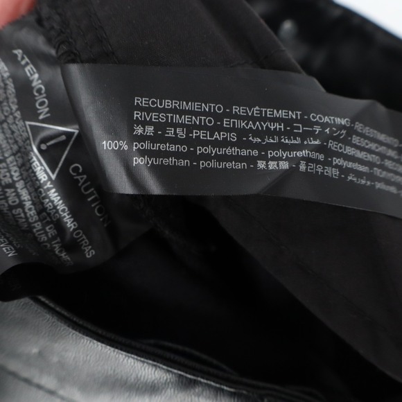 Zara ZW '90s Pants Womens 4 Black Faux Leather Wide Leg Outdoor Streetwear - Picture 4 of 7